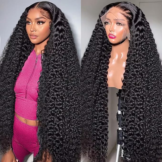 Deep Wave 13x6 HD Lace Front Wigs Human Hair 200 Density Curly Wig Wet and Wavy Lace Front Wigs for Women Human Hair Wig Pre Plucked with Baby Hair Natural Color (22 Inch)