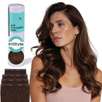 Irresistible Me Real Human Hair Extensions Clip Ins – 100% Human Hair Clip In Extensions for Length & Volume – Invisible Extension – Heat Resistant & Dyeable – Medium Brown, 20 Inches