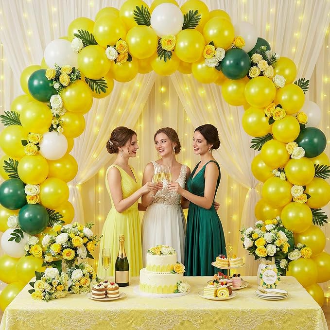 LOVESTOWN 110 PCS Lemon Yellow Balloons, 12 Inch Bright Yellow Latex | Birthday - Image 2
