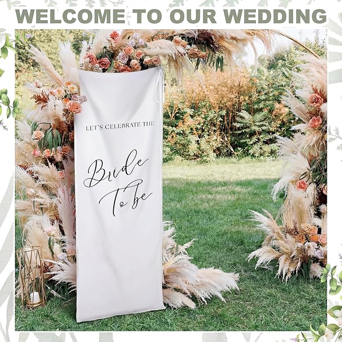 Yousoontic Bride to Be Linen Rustic Bridal Shower Welcome Banner Plain Ceremony - Image 6