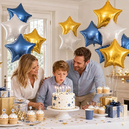 FEYG Matte Blue Star Balloon, 18 Inches, - Image 4