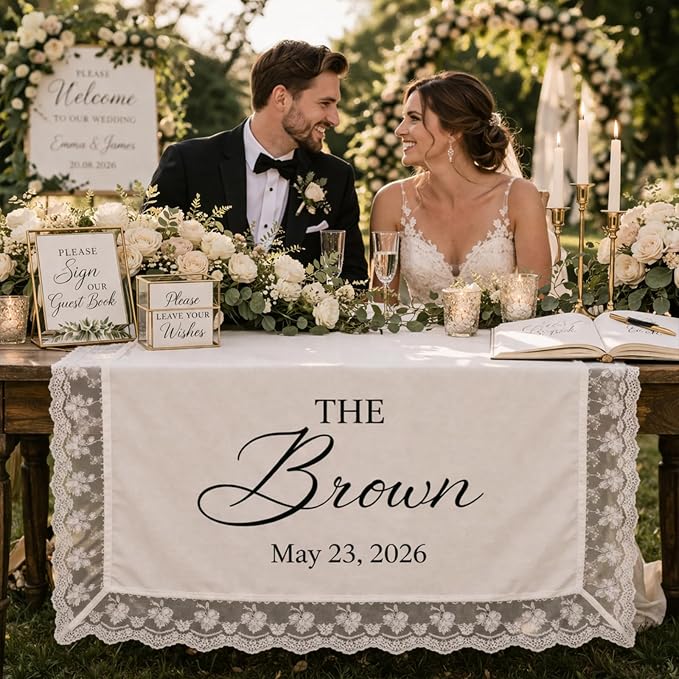 Custom Linen Wedding Table Runner - Image 3