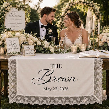 Custom Linen Wedding Table Runner - Image 3