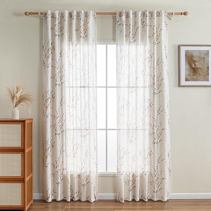 MYSKY HOME Yellow Curtains 84 Inch Length 2 Panels Set - Image 2
