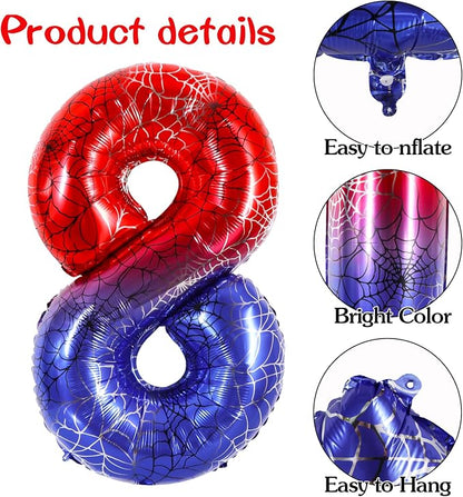 40 Inch Red Blue Number 8 Balloon - Image 3