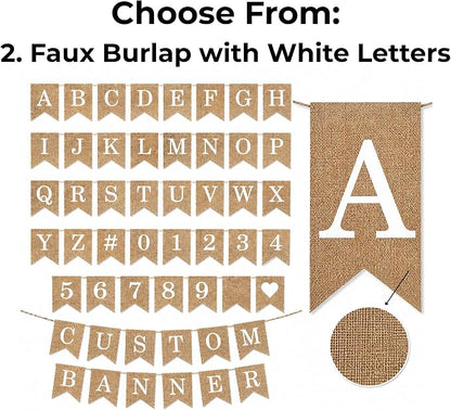 Custom Banner with Letters – Personalized Burlap or White Canvas Banner - Image 3