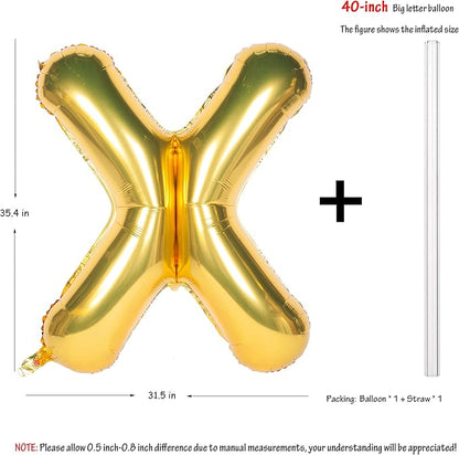 Letter Balloons 40 Inch Giant Jumbo Helium Foil Mylar Gold X | - Image 2