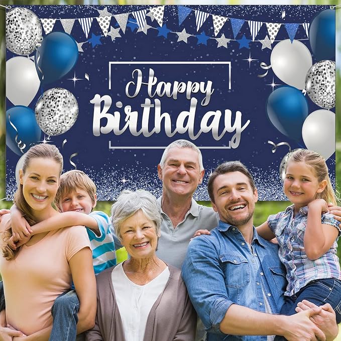 Tatuo Happy Birthday Decorations Backdrop Banner - Image 6
