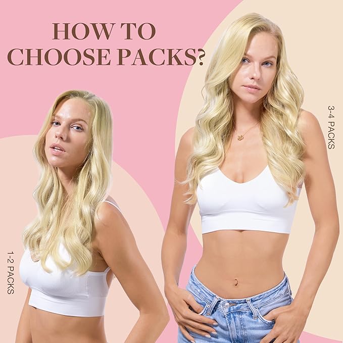GOO GOO Tape in Hair Extensions Human Hair, 613R Bleach Blonde, 10inch 60g 40pcs, Skin Weft Seamless Invisible, Silky Straight with Thick Ends, Remy Human Hair