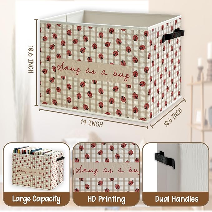 Ladybug Kids Nursery Foldable Storage Bins Box - Image 5