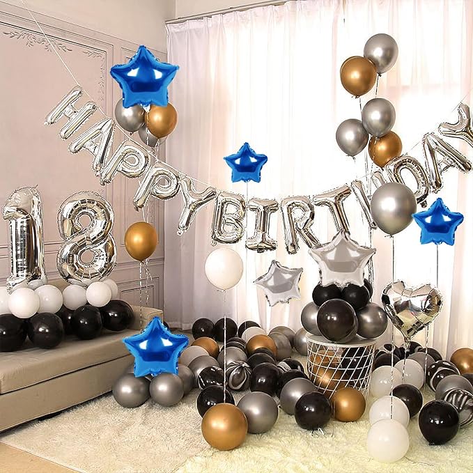 CANREVEL Happy Birthday Banner Decoration + 12Pcs Star Balloon, - Image 6