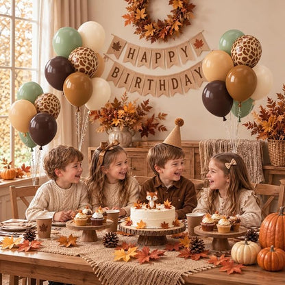 Sage Green and Brown Fall Balloons - Image 3