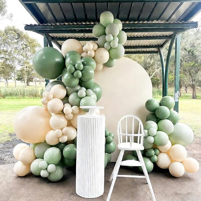 Lukiituke Sage Green Balloons, Bridal Decorations - Image 4