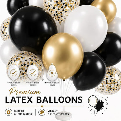 Black Gold Confetti Balloon Column Stand Kit Set of 2 - Image 6
