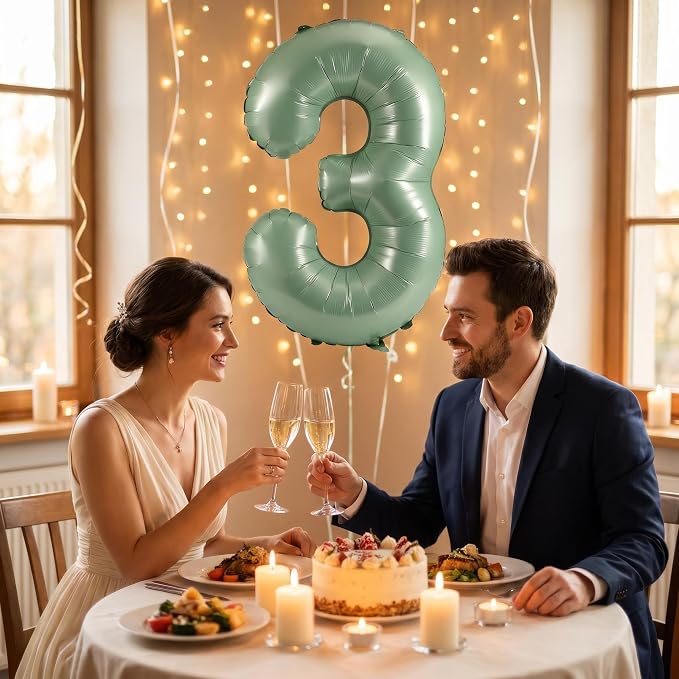 YPSelected 32 Inch Large Foil Helium Number Balloon Birthday Wedding Party 0-9 - Image 3