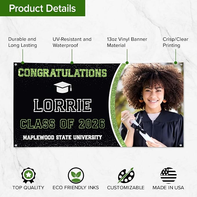 Graduation Banner, Personalized Class of 2026 Backdrop - Image 7