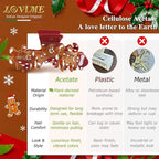 Original Italian Designed Hair Claw Clips for Women- CHRISTMAS Gingerbread Men, Premium Acetate Medium Claw, Non Slip Cute Hair Clips for Women with Gift Box