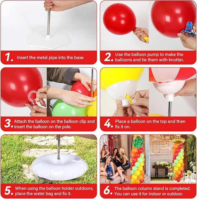 2 Sets Mexican Fiesta Balloon Column Stand Kit - Image 4