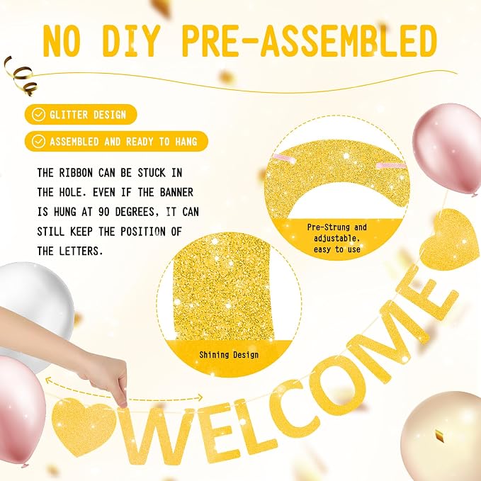 Pre-Strung Glitter Welcome to the Team Banner Welcome Banner Welcome Decorations - Image 2