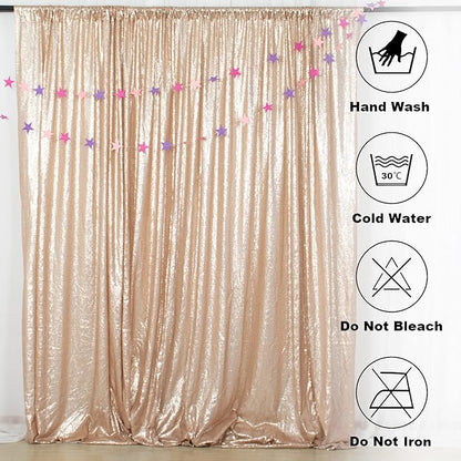 ShinyBeauty PHOTOBOOTH Backdrop Best Choice 4FTx7FT Champagne Sequin Fabric - Image 6