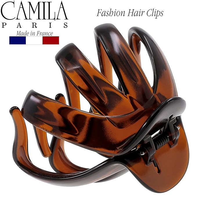 Camila Paris AD704 Small French Octopus Hair Clip for Women Thick Hair for Long Curly Wavy Hair, Girls Hair Claw Clips, Styling Big Claw Clip for Thick Hair, Strong Hold No Slip Grip, Made in France