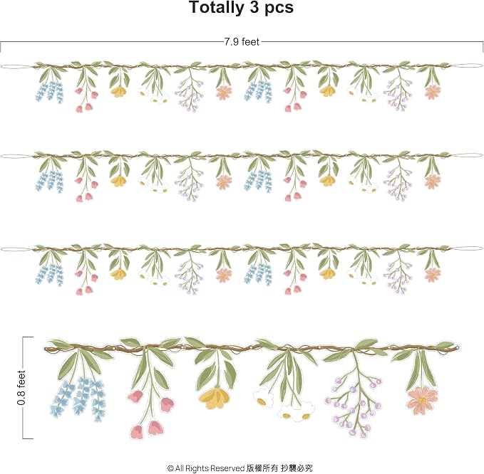 Cheerland 3pcs Wildflower Garland Flower Banner Floral Party Decorations - Image 2