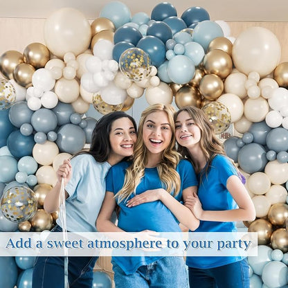 168pcs Dusty Blue Balloon Garland Arch Kit Different Sizes | 18 12 10 5 inch - Image 5