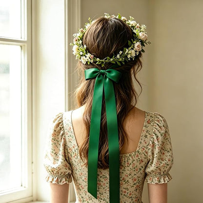 30Yards 1In Forest Green Satin Ribbon - Image 9
