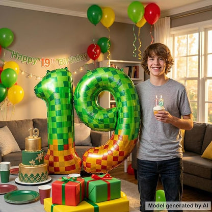 40 Inch Pixel Foil Number 19 Balloon - Image 6