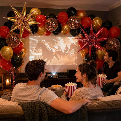 Red Black and Gold Balloons 12 Inch Casino Party Balloons Decorations | Red - Image 6