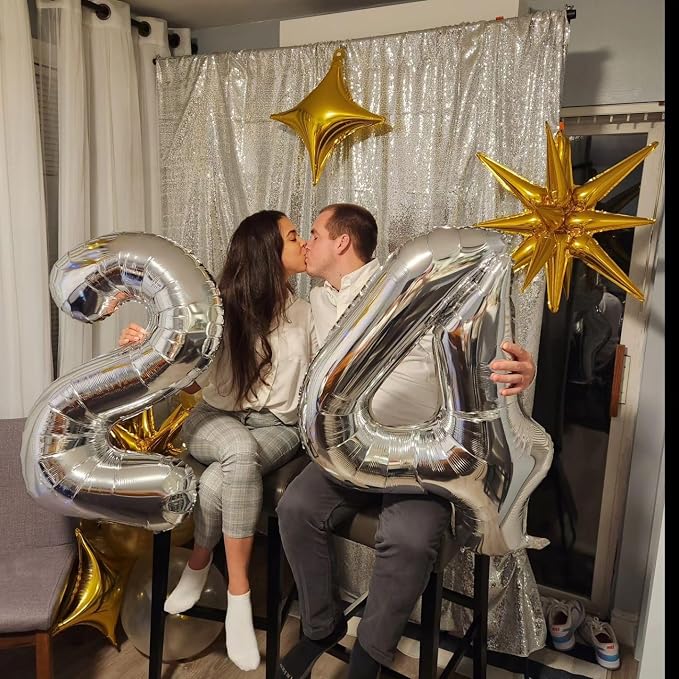 Silver Number 7 Balloon 40 Inch, 7th Birthday Party Decorations Men Women | - Image 8