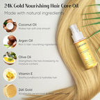 Olive Oil Serum for Frizz Control, Hair Repair Serum,24K Gold Argan Oil Coconut Oil Olive Oil and Vitamin E for Split Ends Hair Treatment, Add Shine, 3 Pack