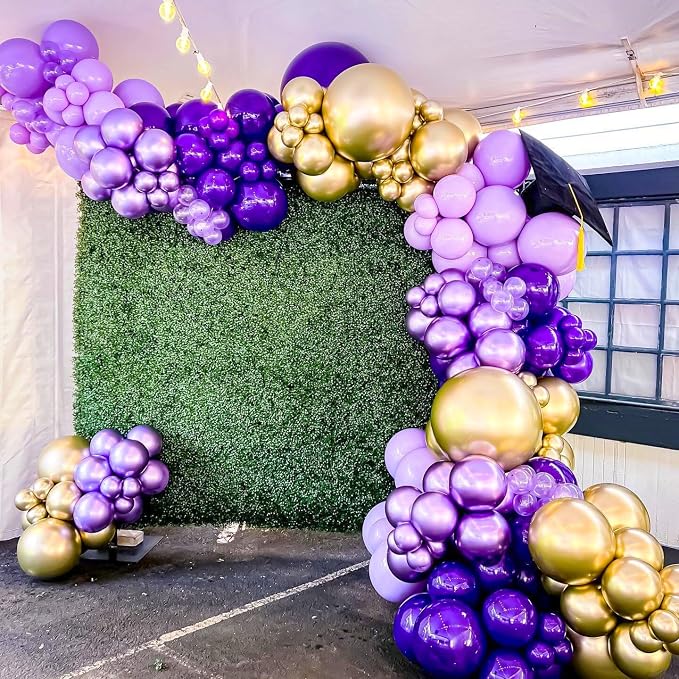 BAUANOOY Purple and Gold balloons - Image 6