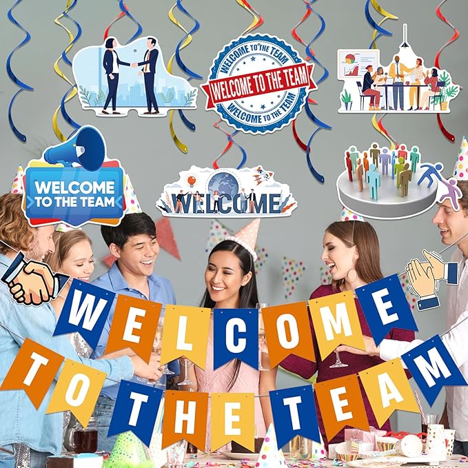 Welcome To The Team Banner and Hanging Swirls, Welcome Banner, Welcome - Image 4