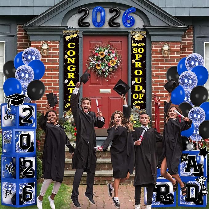 2026 Graduation Balloon Boxes Decorations – Clear Balloon Box Stack - Image 5