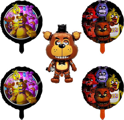 5pcs Freddy's Birthday Party Decorations 5 Nights Foil Balloons Halloween Party - Image 5