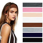 Headbands for Women Non Slip Elastic - 8 Pack Soft Cloth Athletic Headband, Fabric Workout Headbands Stretchy, Fashion Head Bands for Yoga Running Sports