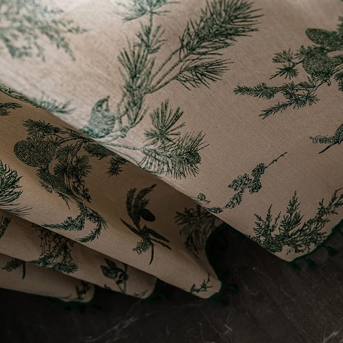 Boho Curtains with Tassel Bohemian Green Semi-Blackout Drapes 84 Inch Length - Image 9