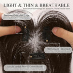 Hair Toppers for Women Real Human Hair 3D Bangs Clip 100% Human Toppers for Women 10 Inch Clip in Bangs Hairpieces (Dark Brown)