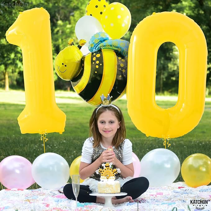 KatchOn Yellow 0 Balloon Number 40 Inch | yellow Number Balloons, Zero Balloon - Image 2