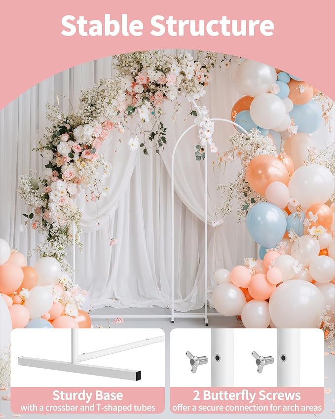 Pureegg Arch Backdrop Stand Set, 7.2 ft and 6 ft | Wedding, Baby Shower - Image 3