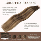 GOO GOO Tape in Hair Extensions Human Hair, 4/27/4 Balayage Chocolate Brown to Caramel Blonde, 26inch 60g 20pcs, Skin Weft Seamless Invisible, Silky Straight with Thick Ends, Remy Human Hair