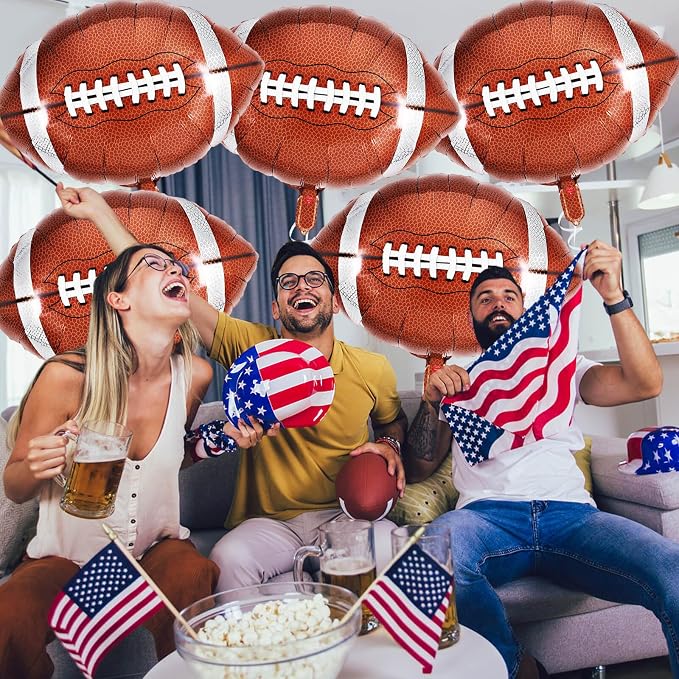 12 Pcs Football Balloons, 18 Inch Football Foil Balloons, Football Party - Image 3