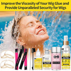 Wig Accessory Essentials Kit Lace Front Wig Glue, Wig Adhesive Extension Spray for Extend Boding Time of Lace Glue, Natural and Gentle Formula Lace & Skin Nutrition Spray Extend Duration of Adhesive