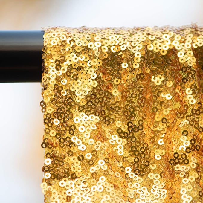 JYFLZQ Gold Sequin Backdrop Curtains 7ft x 7ft 1 Panel Glitter Photo Booth - Image 5