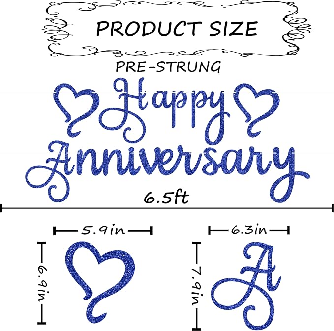 Pre-Strung Happy Anniversary Banner - Image 3