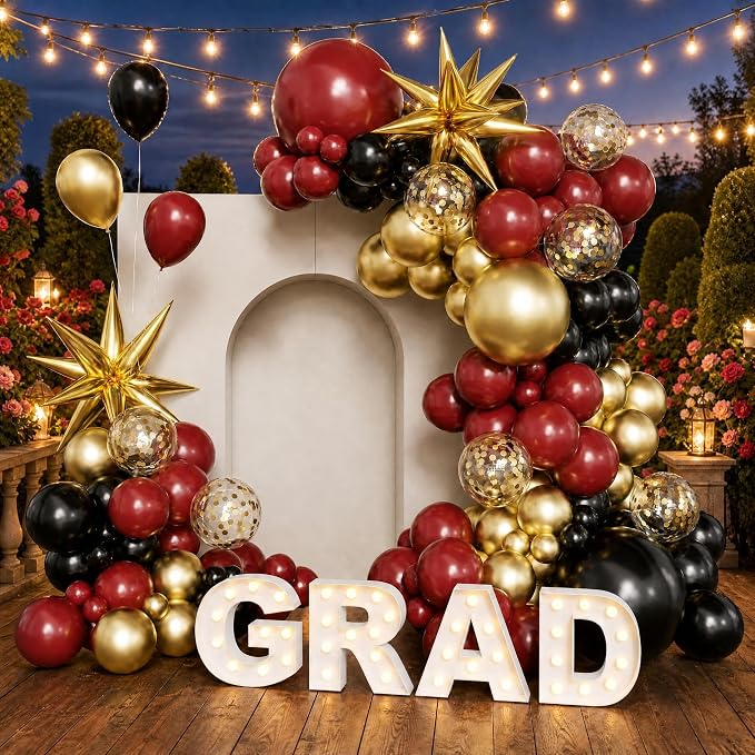 Red and Black Balloons for Graduation New Year Party Decorations | 60Pcs 12Inch - Image 4