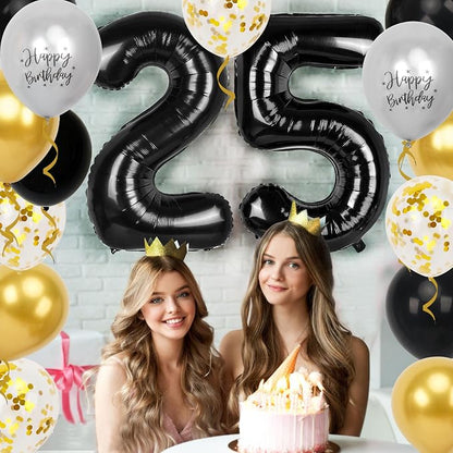 25th Birthday Decorations for Men, 40 inch 25 Balloon Numbers - Image 5