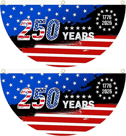 2PCS 250th Anniversary USA Flag, 1.5X3 FT 1776-2026 Fan Flags, 2 Ply Year by Unknown