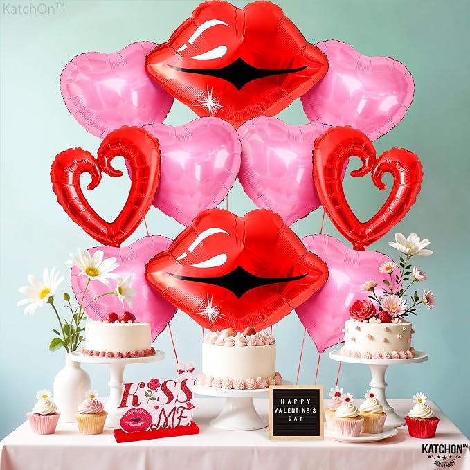 KatchOn Red and Pink Heart Shaped Balloons 22 Inch, Valentines Day Decorations - Image 7